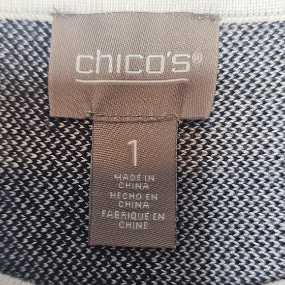 Chico's Boat Neck Color Block Dolman Sweater - Picture 6 of 11